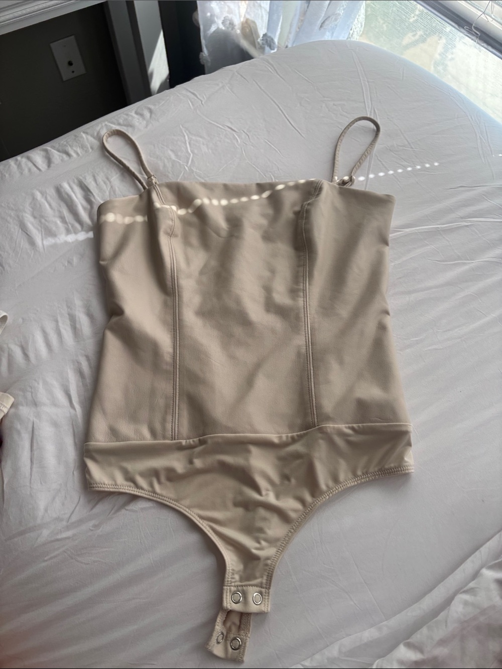 Express Beige Girls' One-Piece Bodysuit with Adjustable Straps